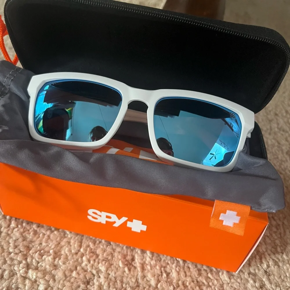 SPY Helm Tech Matte Polarized Reflective Blue Lenses - Picture 2 of 4